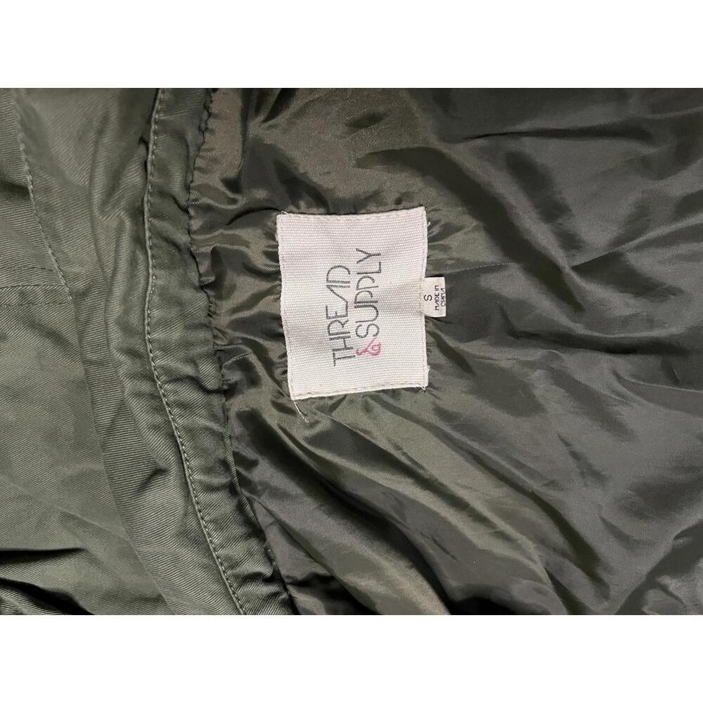 Thread & Supply Green Aztec Sleeve Hooded Utility Jacket Small Boho Western - Picture 7 of 10
